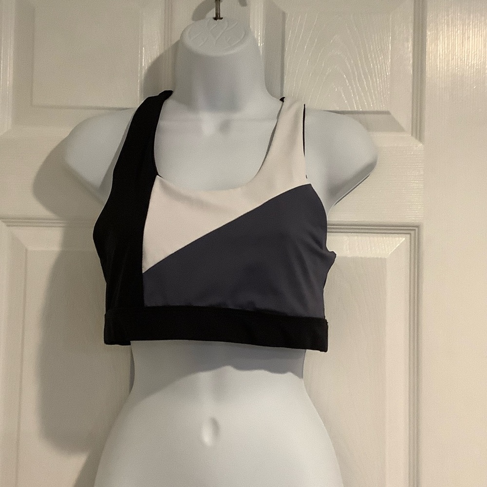 ALLFENIX Steel CB Colorblock Running Yoga Gym Workout Stretch Sports Bra L